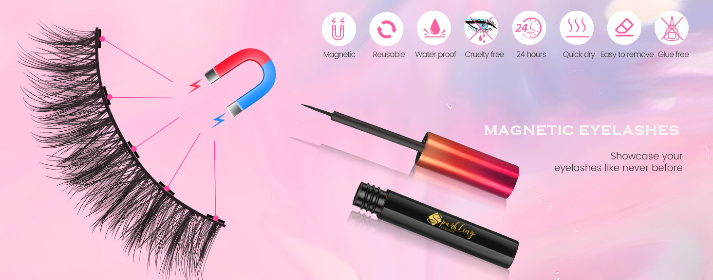 Obtenga el look glamuroso perfecto con el kit de pestañas magnéticas 3D Sparkling Eyebrow® de Pingdu