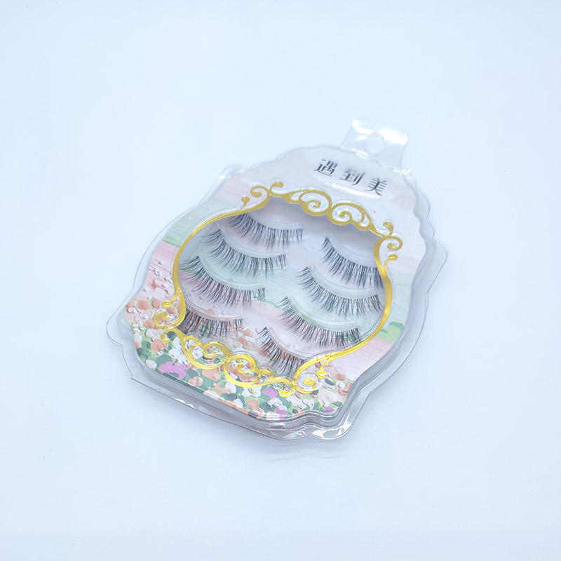 4 pares de pestañas postizas de banda invisible transparente Ojos de anime de dibujos animados
