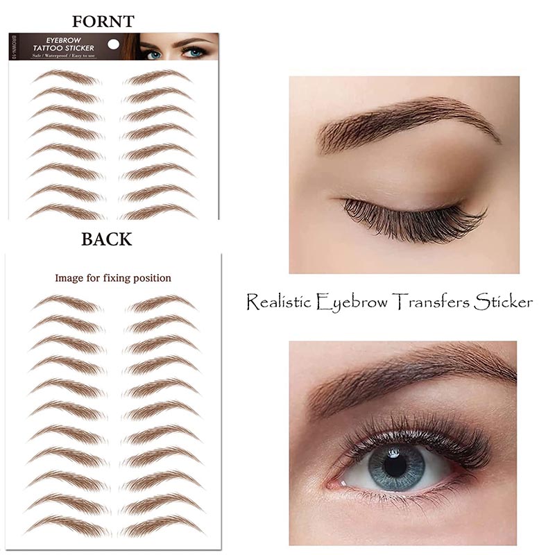 Pegatinas de cejas auténticas con forma de pelo 4D