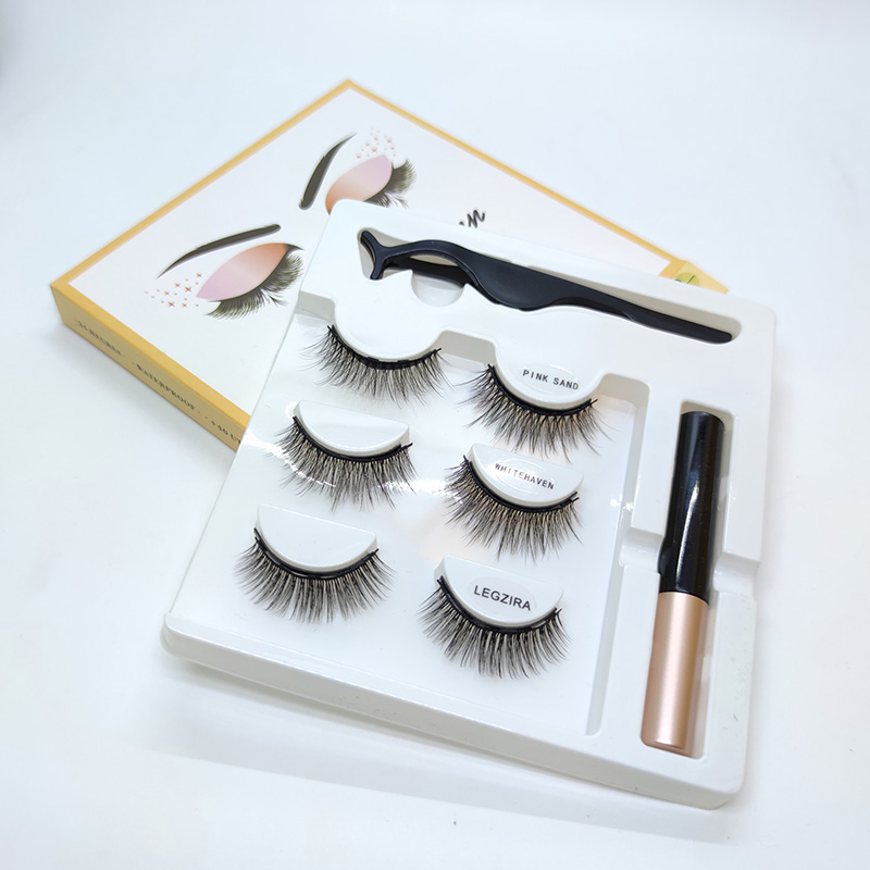 Kit de pestañas magnéticas 5D con delineador de ojos