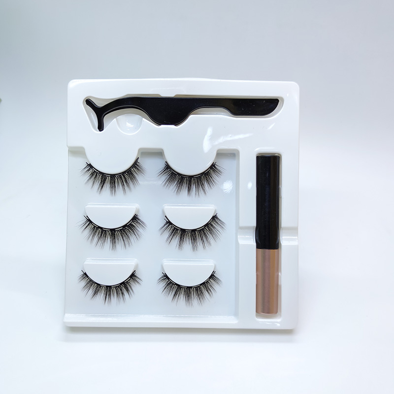 Pestañas de imitación hechas a mano de aspecto natural 6D